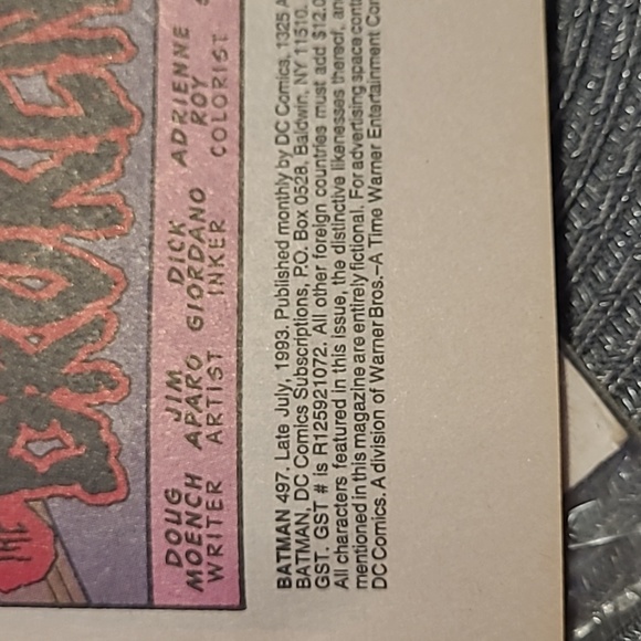 Batman July 1993 near mint Comic book DC comics Vintage comic #497 The Breaking - Picture 6 of 9